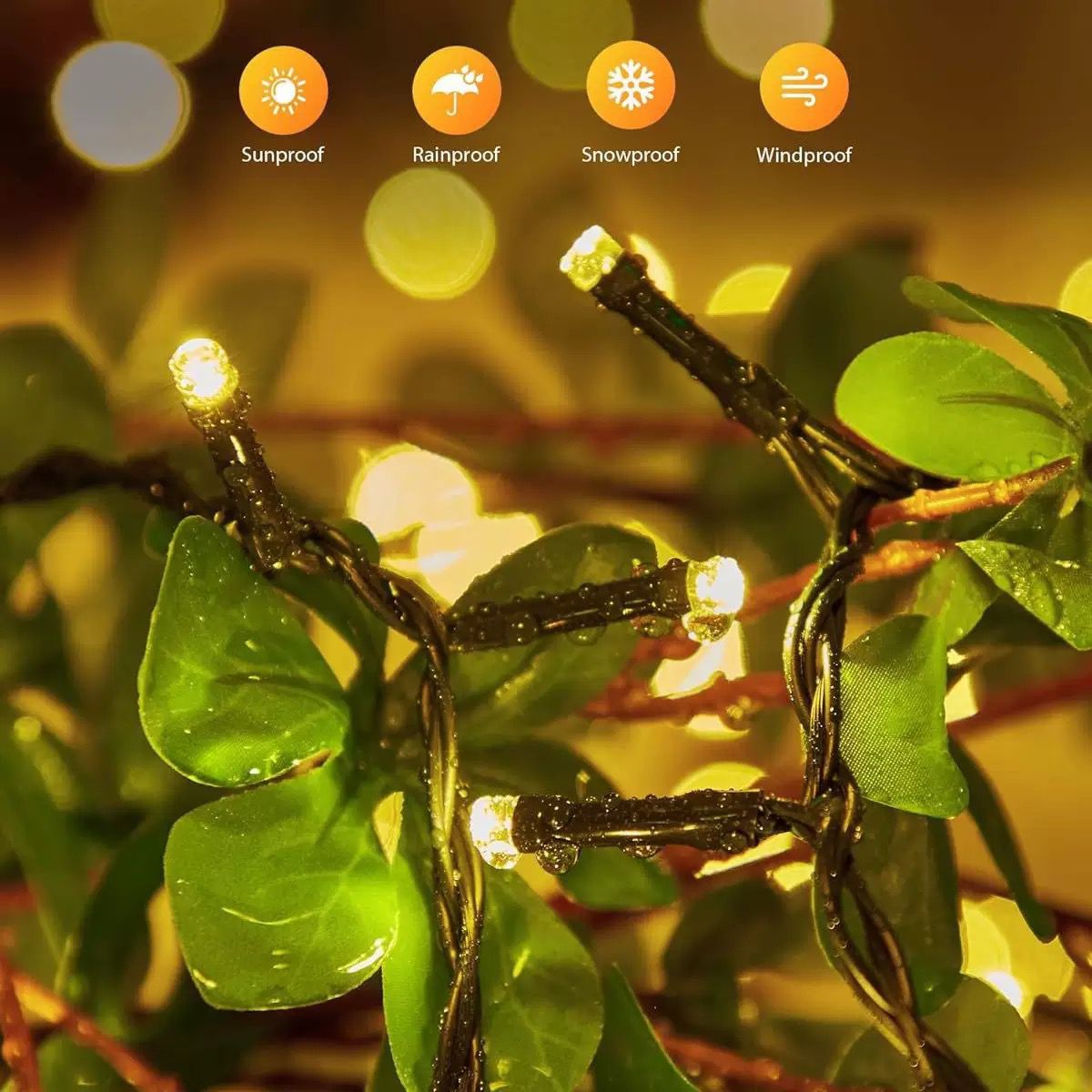 Luces Solares de Navidad 17 m – 170 LED (Luz Amarilla)
