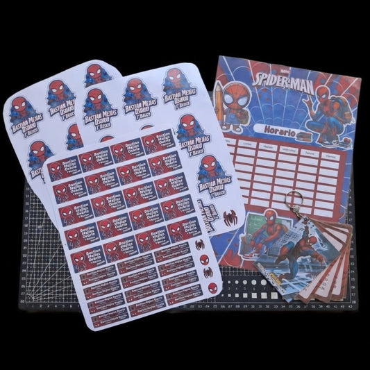 Pack de Stickers Escolares Personalizados - Temática Spiderman 🕷️